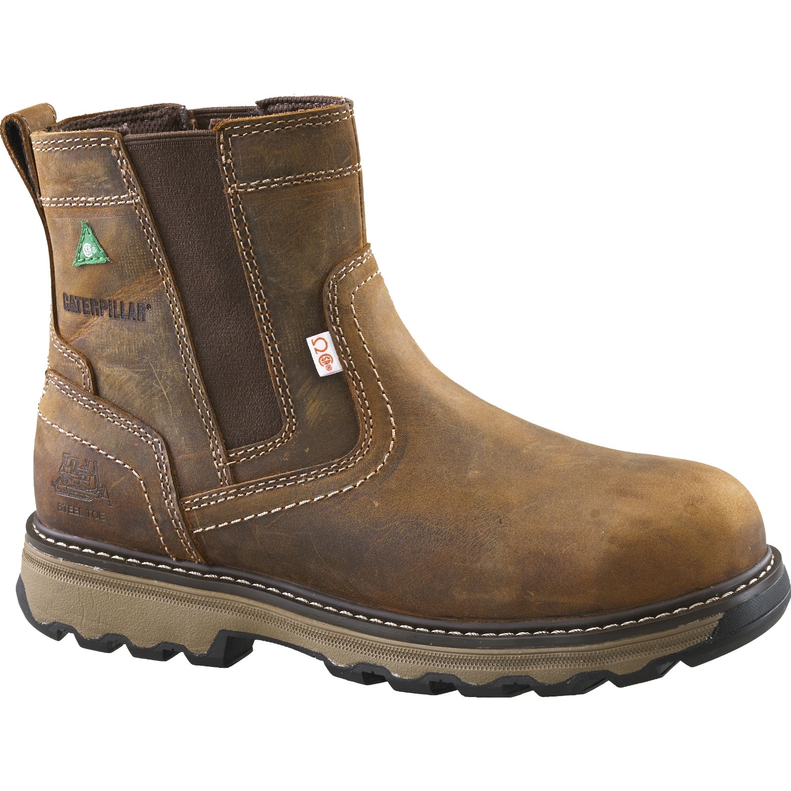 Caterpillar Pelton Steel Toe Csa - Mens Work Boots - Dark Beige - NZ (189BLKTWE)